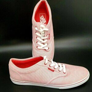 Vans Off the Wall Red Stripe Canvas Shoes Women's Size 9.5
